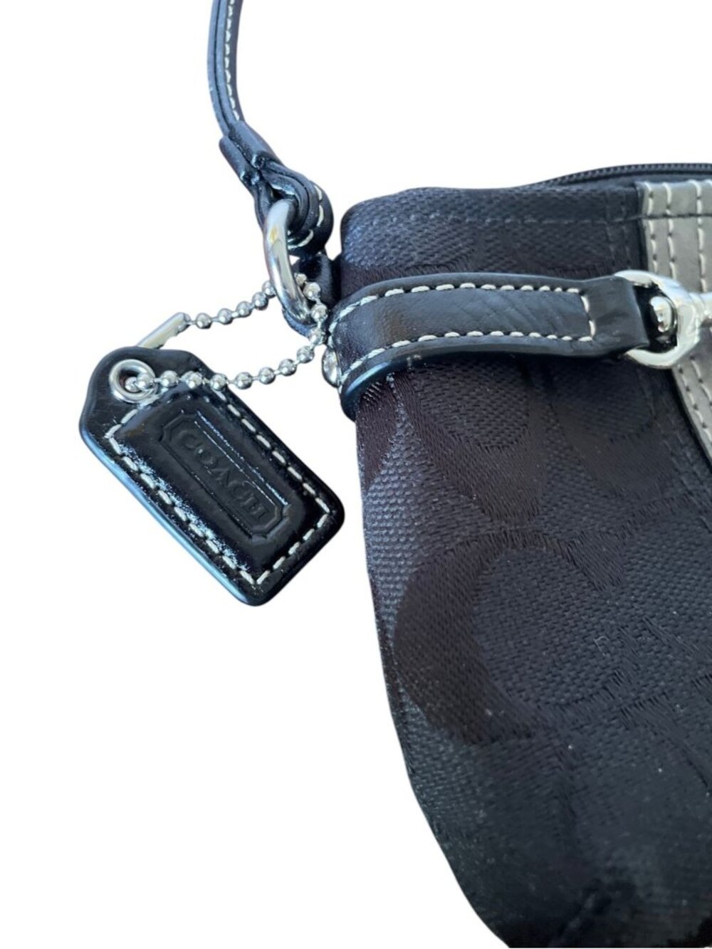 RARE Coach Jacquard Python Stripe Demi Pouch Wristlet Black and Grey Snakeskin - Picture 3 of 10